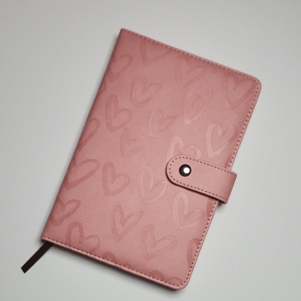 Pink Heart Patterned Notebook